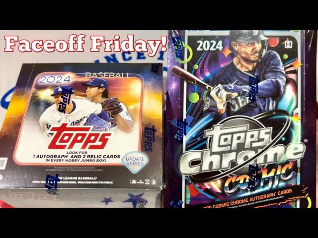 CRAZY PULLS FROM BOTH!  2024 COSMIC vs 2024 TOPPS UPDATE JUMBO!  (Faceoff Friday)