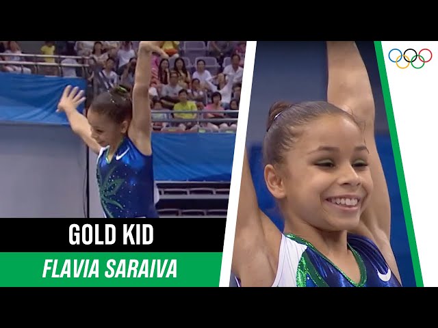 GOLD kid Flavia Saraiva 🇧🇷🥇 | Gold floor routine at the 2014 Nanjing Youth Olympics