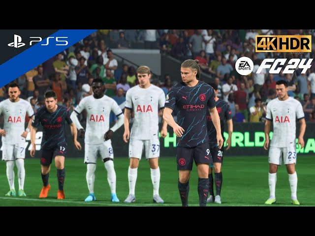 (PS5) EPL 23-24 | Tottenham vs Man City 3-0 | Haaland Failed Bring City Win | FC 24 [4K HDR 60FPS]