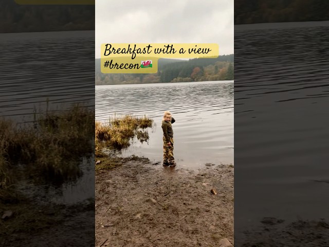 Camp breakfast at a Brecon reservoir perfect! #wildcamping  #rations #adventure