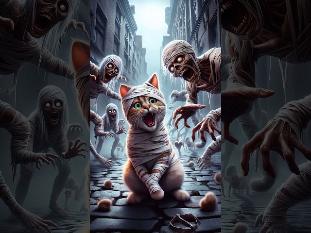 💯Evolution of Cat : Cat in Bandages Screaming as Zombies Chaser 😱 EvoCat✅ #cat  #love #cute #shorts