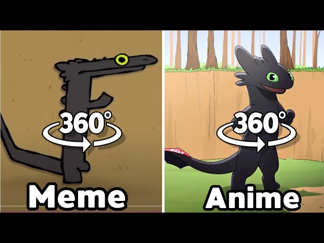 Toothless Dancing Vs Anime Toothless Dance 360º VR