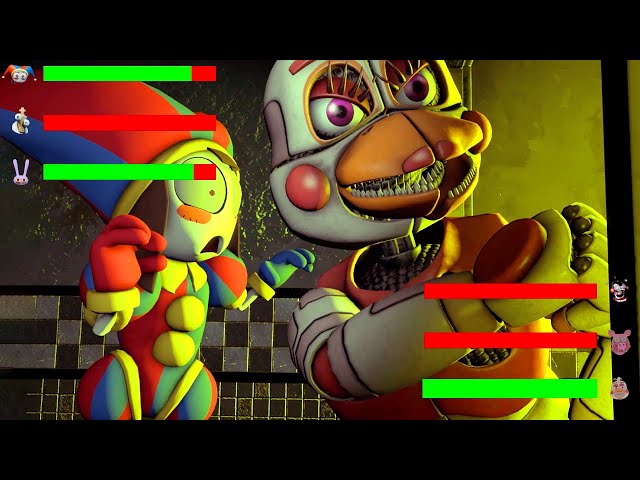 FNAF Help Wanted 2 vs The Amazing Digital Circus WITH Healthbars