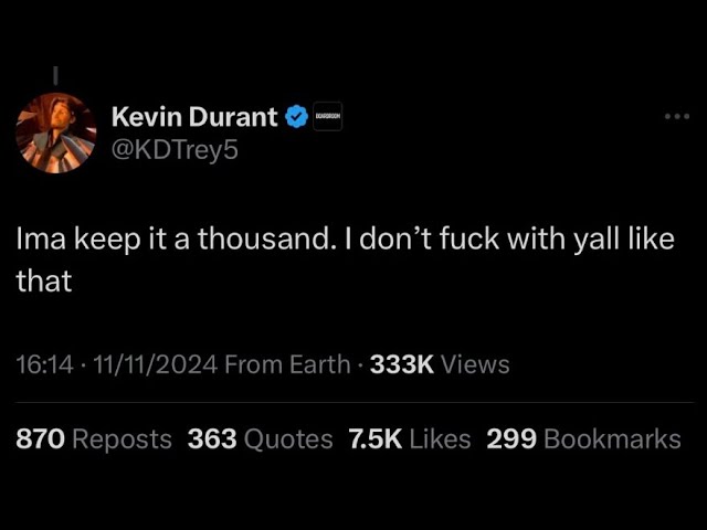 Kevin Durant tells fan “I don’t f with y’all!!” #nba #basketball