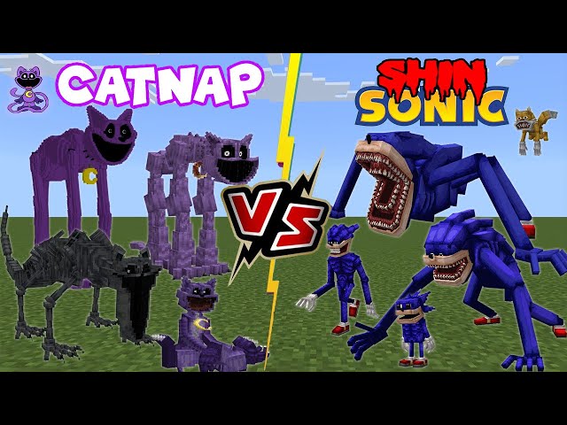 Shin Sonic VS All Catnap [Poppy Playtime 3] 🆚 [Sonic Tapes] Minecraft Addon