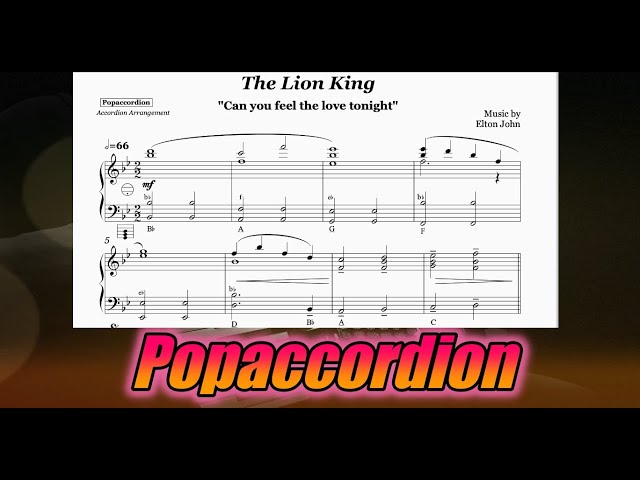 The Lion King "can you feel the love tonight" | by Elton John Accordioncover