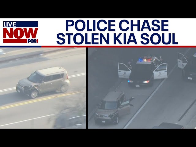 Police chase possible stolen car during rush hour traffic in LA | LiveNOW from FOX