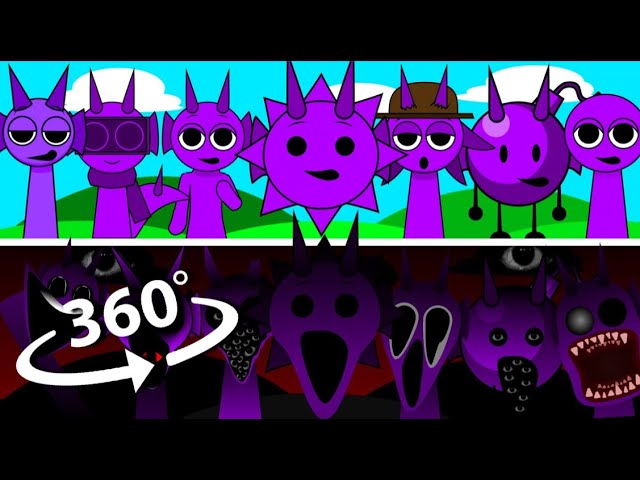 360 VR Incredibox Sprunki - All Purple (Durple) | Normal Version Vs Horror Version