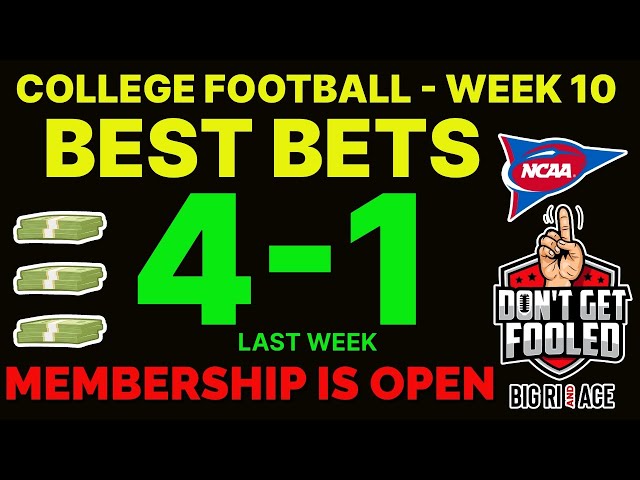 CFB Best Bets l College Football Week 10 Picks & Predictions l Expert Handicapper 11/4/23