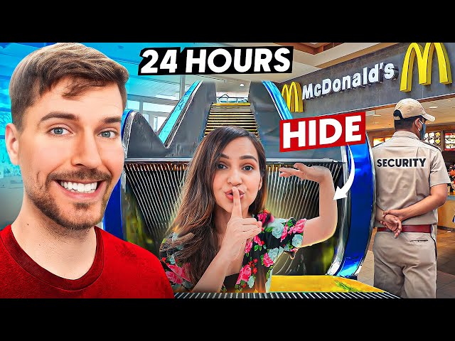 MR BEAST Challenged us to SURVIVE in MCDonalds for 24 Hours😱