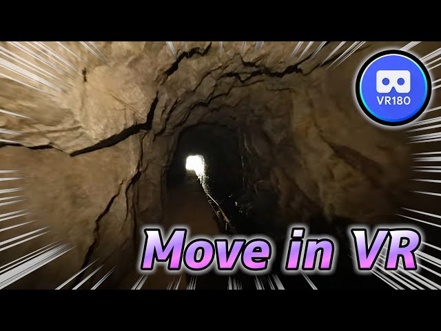 Move in VR180 Dark cave leads to a mysterious waterfront 8K Video Beware of VR Sickness