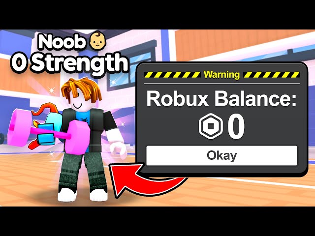 I Survived 24 Hours as NOOB with 0 Robux in Arm Wrestle Simulator! (Roblox)