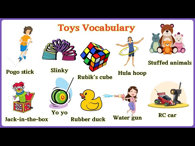 Lesson 153: Essential Vocabulary: Classic Toys for Creative Play  Learn the names of Toys in English