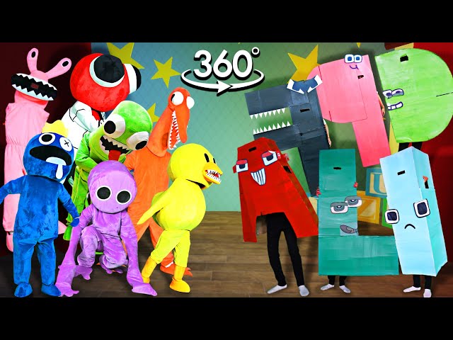 VR 360° New Rainbow Friends VS Alphabet Lore In Real Life 🎶 FNF New Mod (Roblox Rainbow Friends)