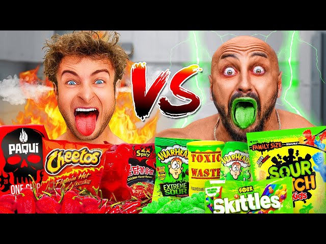 THE ULTIMATE SPICY VS SOUR CHALLENGE!! (ft. World's Strongest Man & Veshremy)