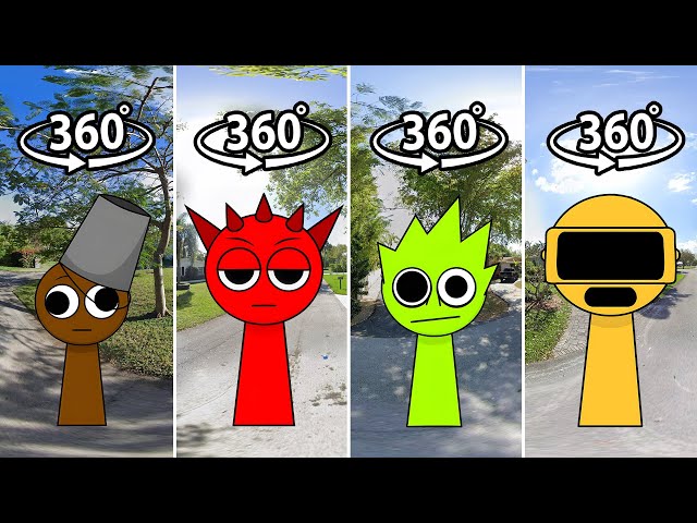 FIND INCREDIBOX SPRUNKI BRUD BROWN, RADDY RED, OWAKCX LIME, GARNOLD GOLD 360º VR FINDING CHALLENGE