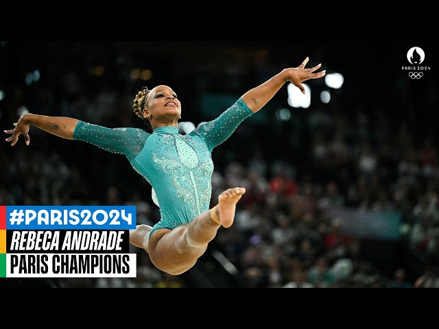 Team Brazil gymnasts watch Rebeca Andrade winning gold!