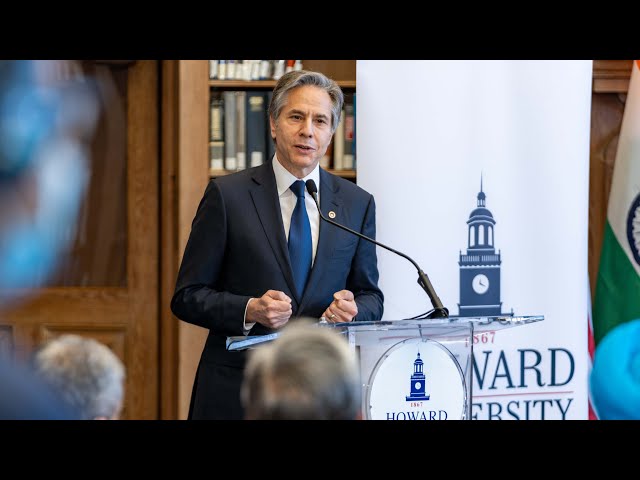 Secretary Blinken and Indian External Affairs Minister Jaishankar at Howard University