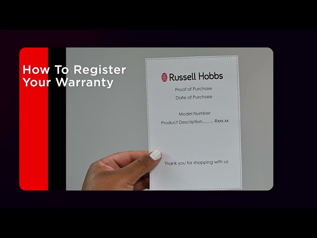 Russell Hobbs Extended Warranty Walk Through