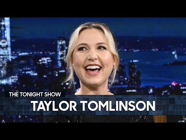 Taylor Tomlinson Talks Save Me Comedy Tour and Gets Jimmy to Sign a Fever Pitch DVD | Tonight Show