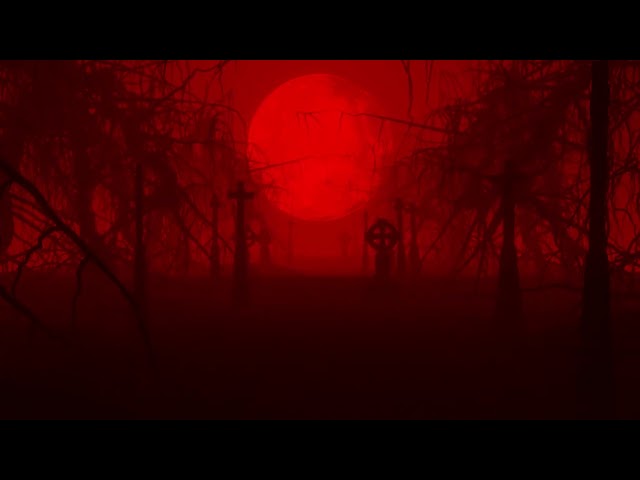 Graveyard Blood Moon Halloween 4K