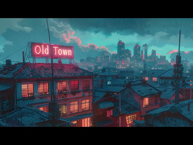 Lofi Rain Sounds 🌧️ 1980's Town Dreamy Lofi Beats 😍 Sleep Sounds and Relaxation Lofi Rain Playlist