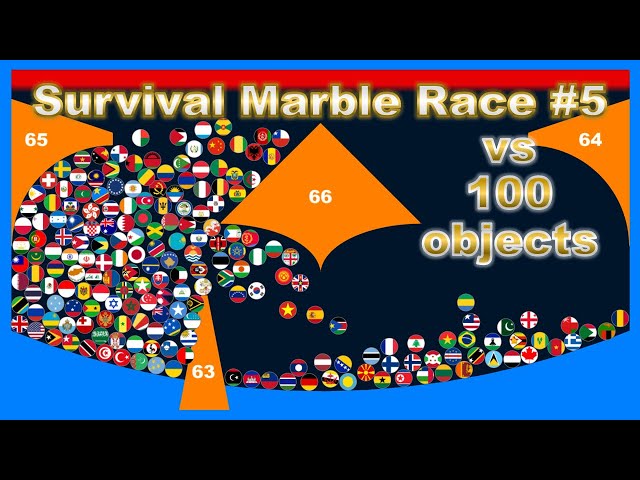 vs 100 objects ~200 countries marble race #5~ in Algodoo | Marble Factory