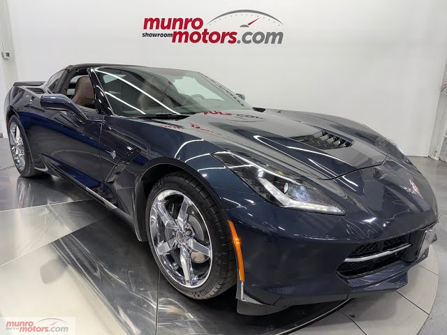 2014 Corvette 3LT Coupe Auto NPP Tranparent Roof Chrome Wheels NAV Night Race Blue/Brownstone 30Kkms