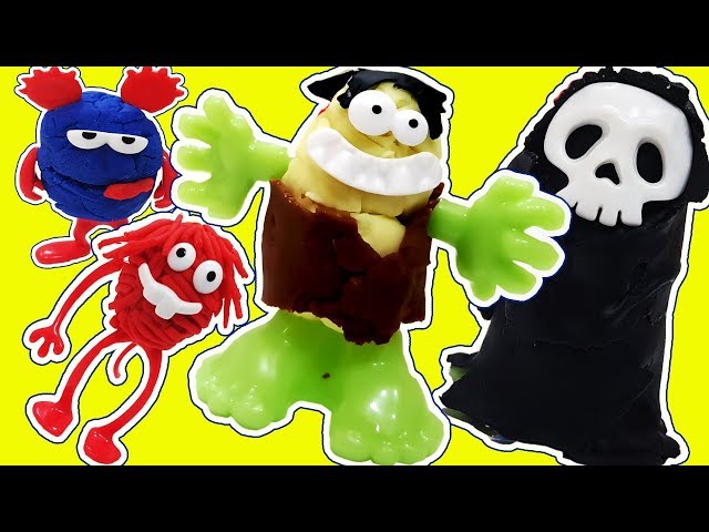 PLAY DOH HULK Smash Skeleton Monsters - MONSTER High De Plastilina de Playdough with Gertit