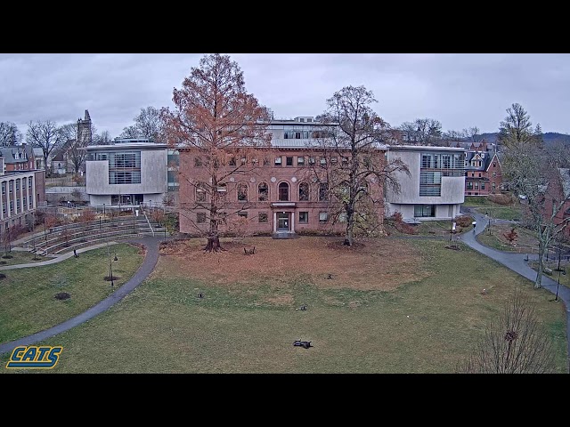 Smith College view of Neilson Library from Burton Hall