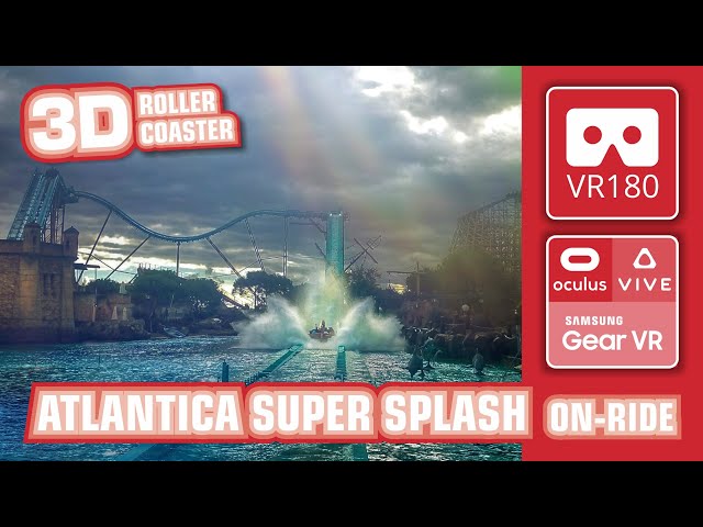 ATLANTICA Super Splash VR180 3D extreme Water VR Roller Coaster | VR on-ride | Europa Park VR360