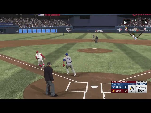 I beat the CPU in a rundown in MLB The Show