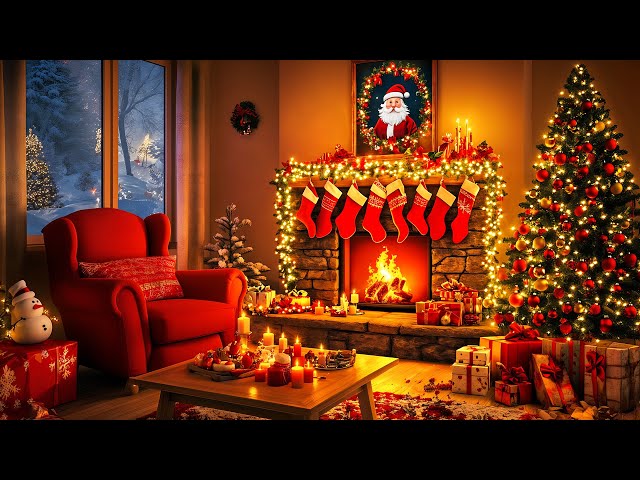 24/7 Relaxing Snowy Christmas Ambience 🎄Instrumental Christmas Music 🌲🎁 Christmas Music 2024