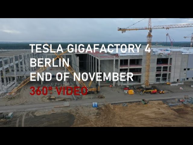 Tesla Gigafactory 4 Berlin 360° Video | End of November 2020 | DJI Mavic 2 Pro + Insta 360 OneX