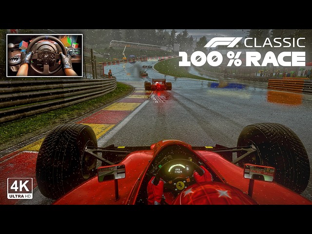 Alain Prost's Ferrari 641 V12 - Belgian GP 100% Race | F1 Classic Steering Wheel Gameplay