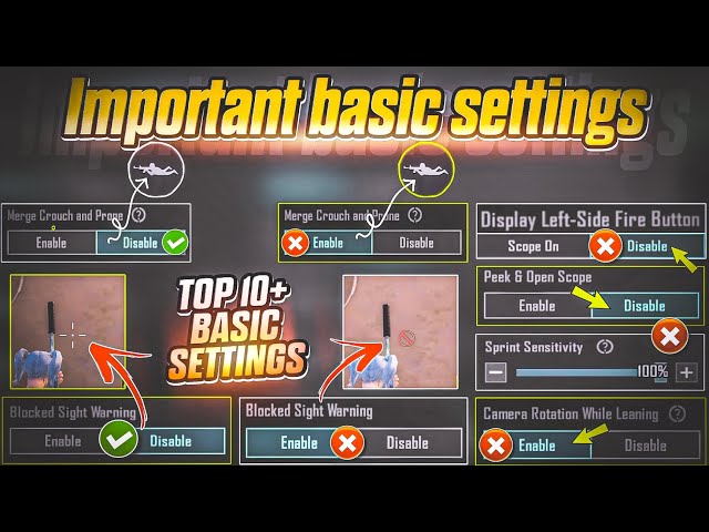 BGMI & PUBGm IMPORTANT Basic Settings New Update / Bgmi settings, Bgmi all settings ✅