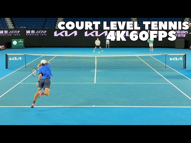 Flat vs Spin | De Minaur & Fokina Court Level Practice Points 2024 (4K 60FPS)