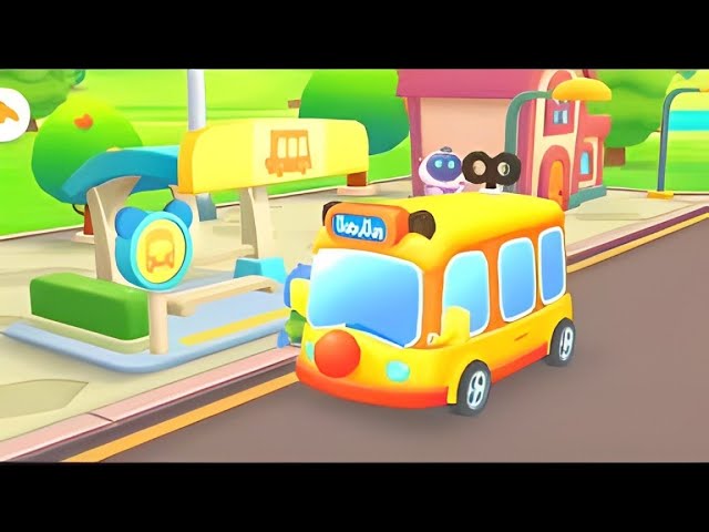 ❤ Little Panda School Bus | Go Shopping | Kids Cartoon | Kids Videos | BabyBus Game