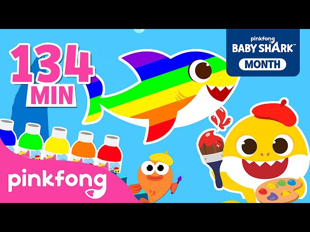 🌈 Learn Colors with Baby Shark | 120+ Minutes of Fun Color Songs | Rainbow Poo + More | Pinkfong