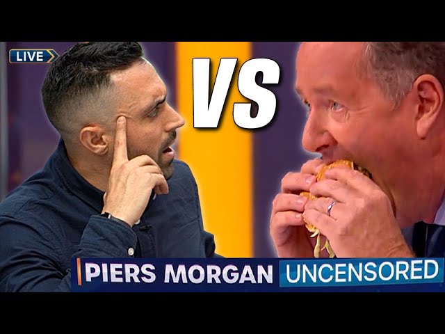 Piers Morgan Eats McDonalds In Front Of Vegan On LIVE TV