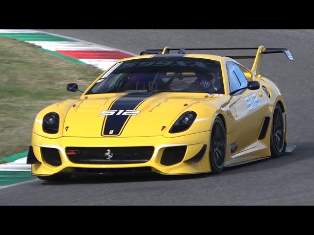 Ferrari 599XX EVO roaring at Mugello Circuit | BRUTAL V12 Engine Sound!