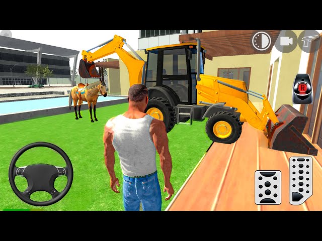 Indian Motorbike JCB and Horse in Open City Simulator - Android Gameplay