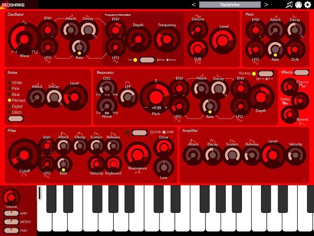 REDSHRIKE Synthesizer by iceWorks Quick Play Demo for the iPad