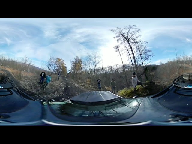 VR360: The MtnRoo Mid-Atlantic gang help me find the right track up a steep, rocky and rutted trail.