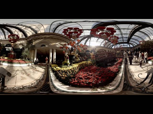 Bellagio Garden and Front Desk - in vr 360 video