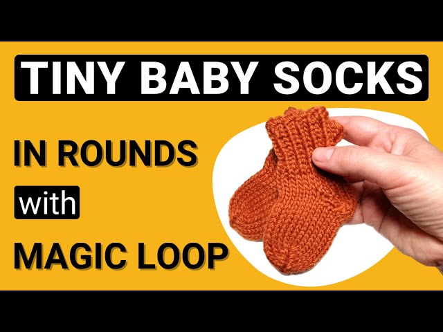 How to knit easy baby socks. Tutorial for beginners. Magic loop. Circular needles. Aran/worsted yarn