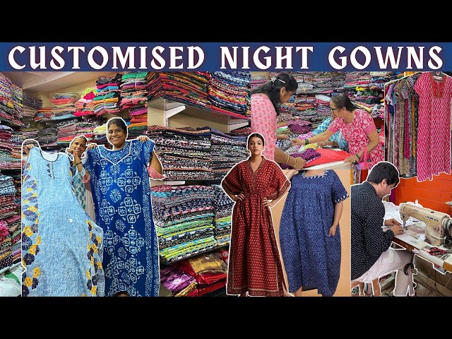 Customised Night Gown @Rs.325 Only | Night Wear for Women | Nighty Design |Cheapest Market in Mumbai