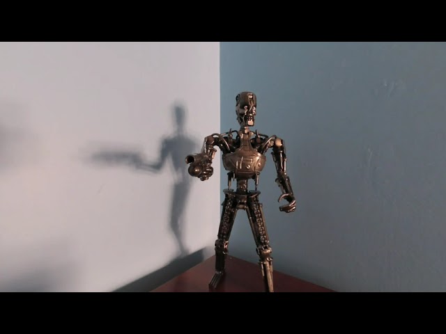 Terminator T-800 Scrap Sculpture Statue Retro Toy Review 3D 180 VR