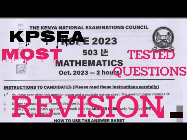 Grade 6 KPSEA MOST TESTED QUESTIONS||KPSEA REVISION KPSEA 2024 REVEALED