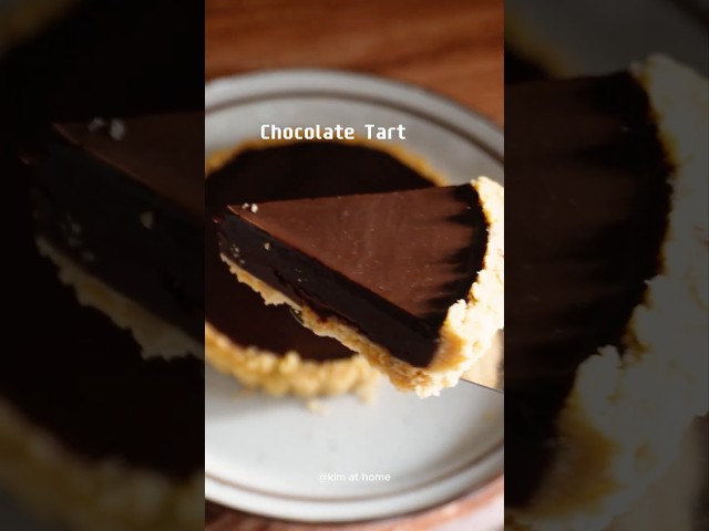 Oven-free‼ ️Chocolate tart🍫Smooth and rich, so satisfying #food #whatieatinadaykorean #cooking